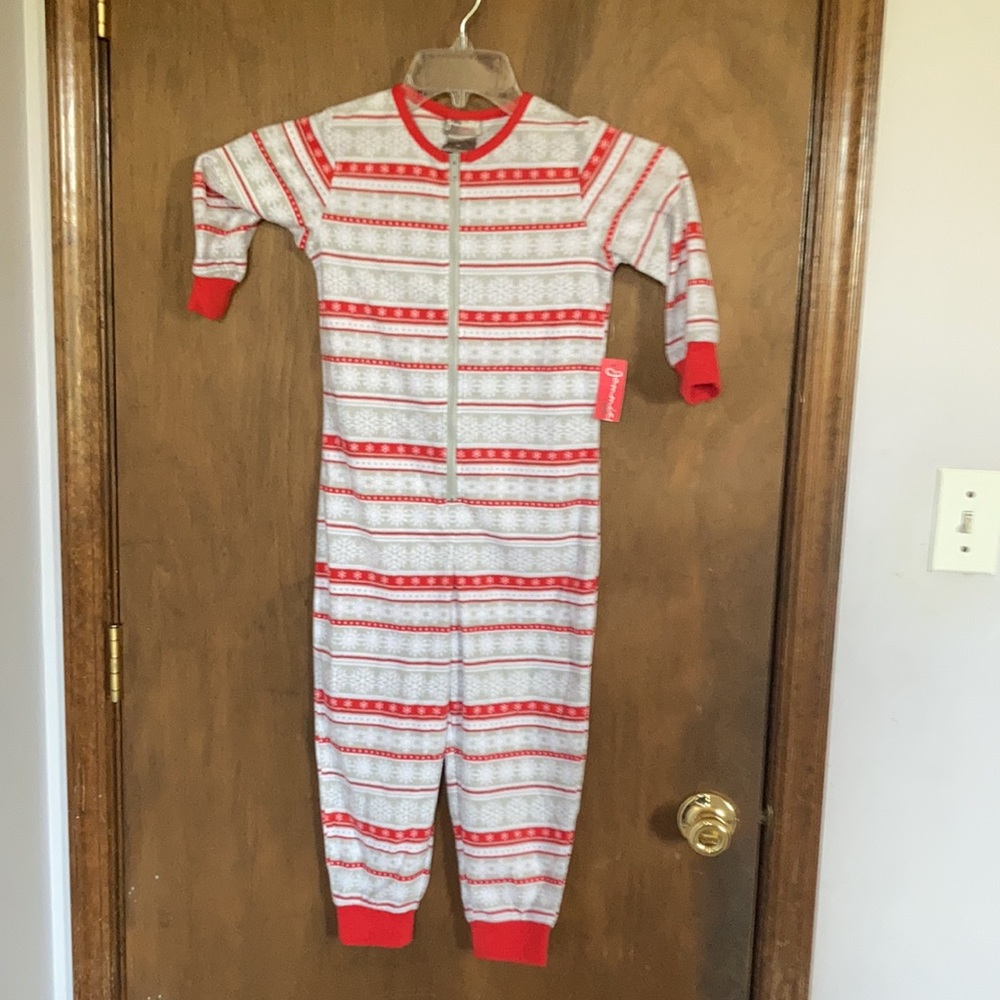 Unisex Snowflake fairisle footless fleece onesie PJ 4T - Picture 10 of 16